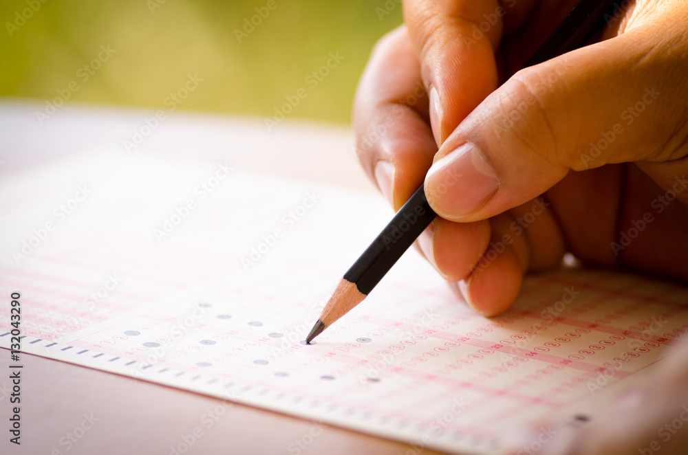 Pencil drawing selected choice on answer sheets Pencil drawing selected choice on answer sheets