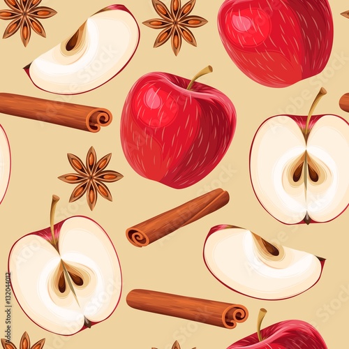 Apple and cinnamon seamless