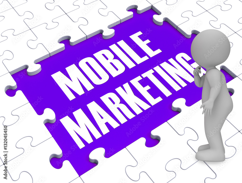 Mobile Marketing Shows Online Commerce 3d Rendering Mobile Marketing Shows Online Commerce 3d Rendering