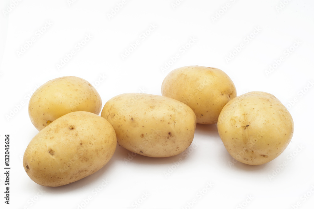 Quality of potatoes erou. Potatoes isolated on white background Quality of potatoes erou. Potatoes isolated on white background
