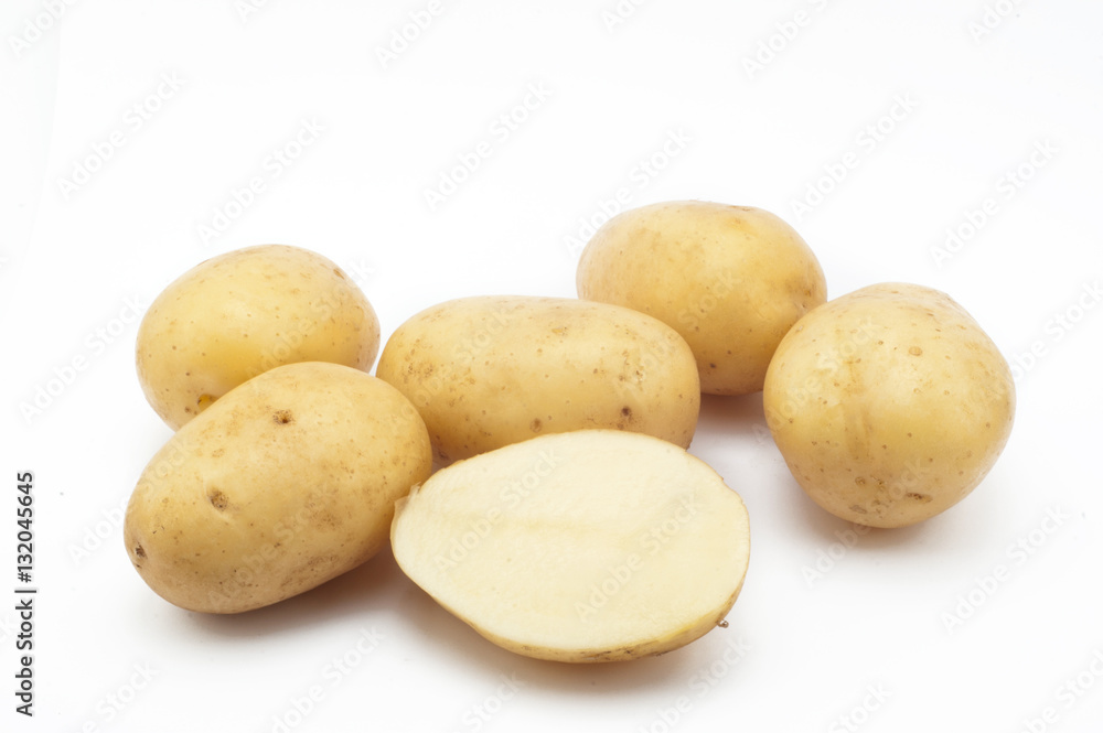 Quality of potatoes erou. Potatoes isolated on white background Quality of potatoes erou. Potatoes isolated on white background