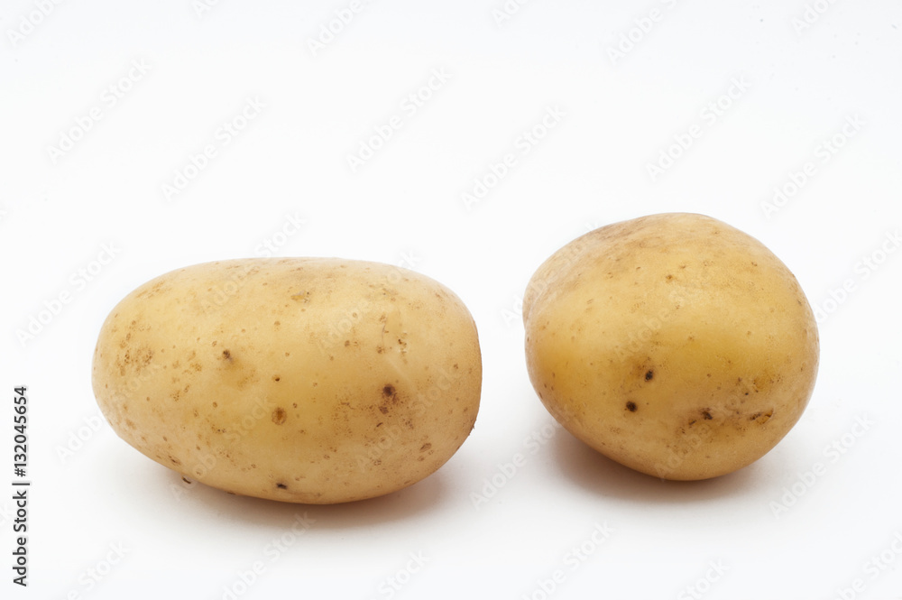 Quality of potatoes erou. Potatoes isolated on white background Quality of potatoes erou. Potatoes isolated on white background