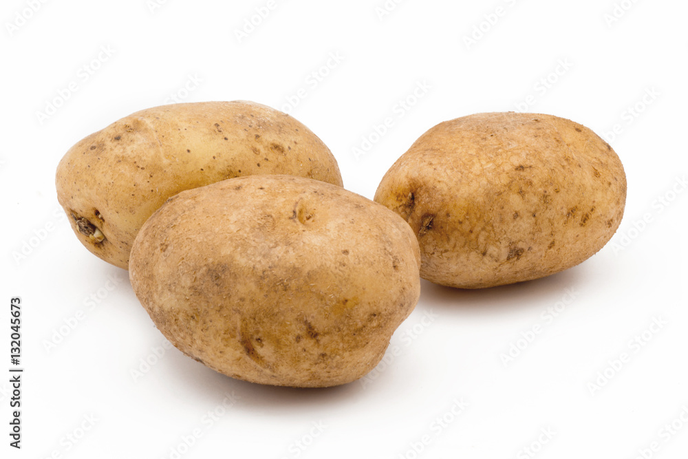 Quality of potatoes erou. Potatoes isolated on white background Quality of potatoes erou. Potatoes isolated on white background