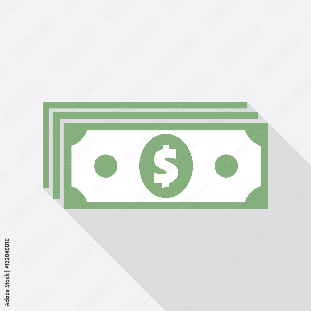 Dollar banknote in stack. Flat icon. USA currency note symbol. American bucks vector pictogram. Greenback stylized eps8 illustration. Dollar banknote in stack. Flat icon. USA currency note symbol. American bucks vector pictogram. Greenback stylized eps8 illustration.
