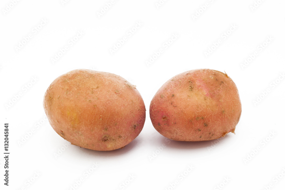 Kuroda potato varieties. Potatoes isolated on white background Kuroda potato varieties. Potatoes isolated on white background