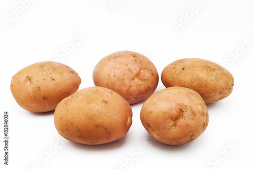 Quality of potatoes Romance. Potatoes isolated on white backgrou