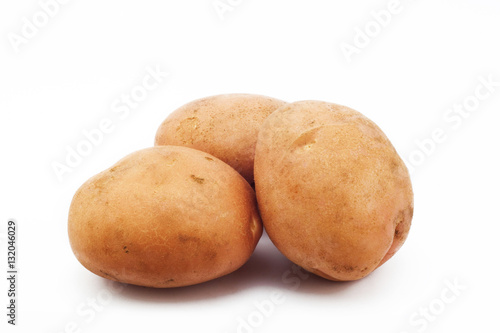 Quality of potatoes Romance. Potatoes isolated on white backgrou