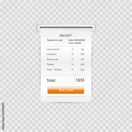 Set Paper checks, reciepts and financial-check isolated. A receipt records the sale of goods or provision of a service.