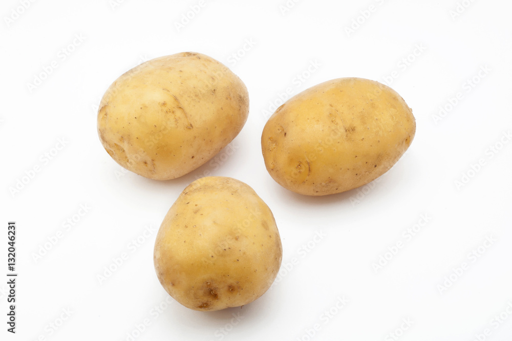 Quality of potatoes melt. Potatoes isolated on white background Quality of potatoes melt. Potatoes isolated on white background