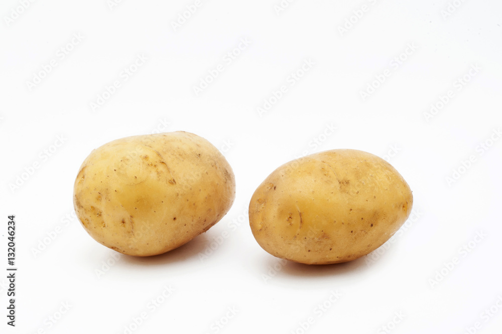 Quality of potatoes melt. Potatoes isolated on white background Quality of potatoes melt. Potatoes isolated on white background