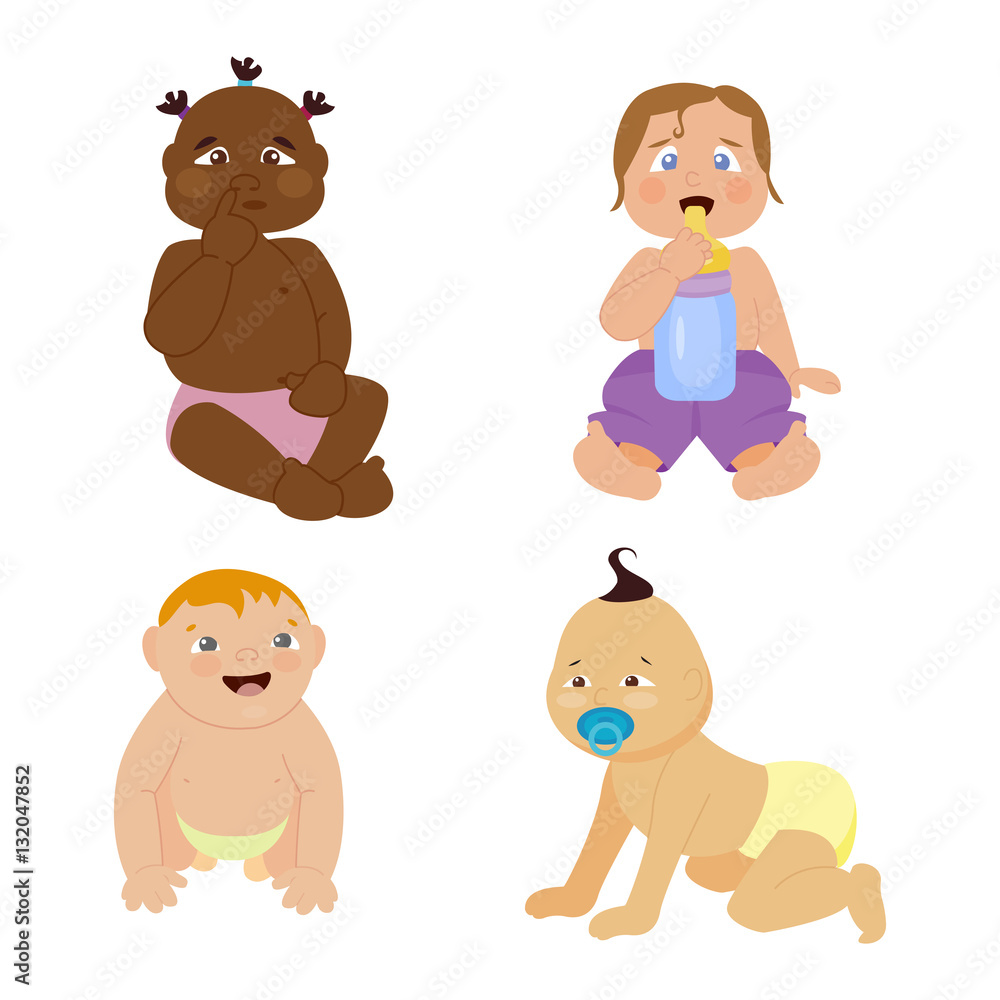 Baby kids emotions vector illustration. Baby kids emotions vector illustration.