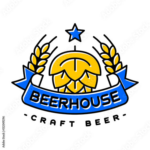 Craft beer bages vector.