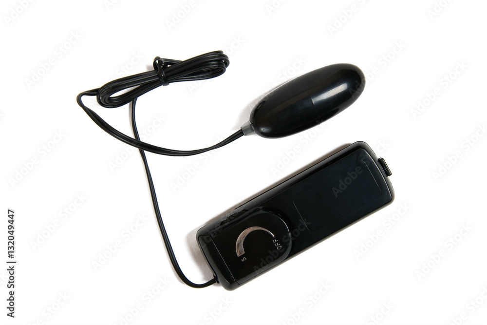Sex toy black vibrator egg on white Sex toy black vibrator egg on white