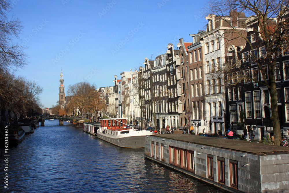 Canal en automne à Amsterdam, Pays-Bas