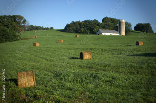 Agricultural Farm with hay bales