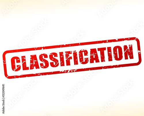 classification text buffered on white background