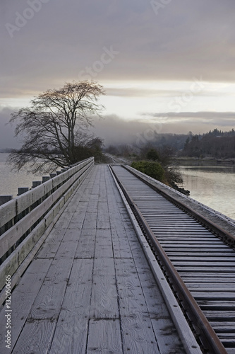 ice fog and frost along the Astoria Oregon river walk © westwindgraphics