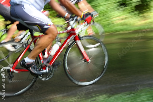 Racing bicycle, motion blur