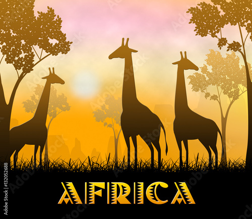 Africa Safari Showing Wildlife Reserve 3d Illustration