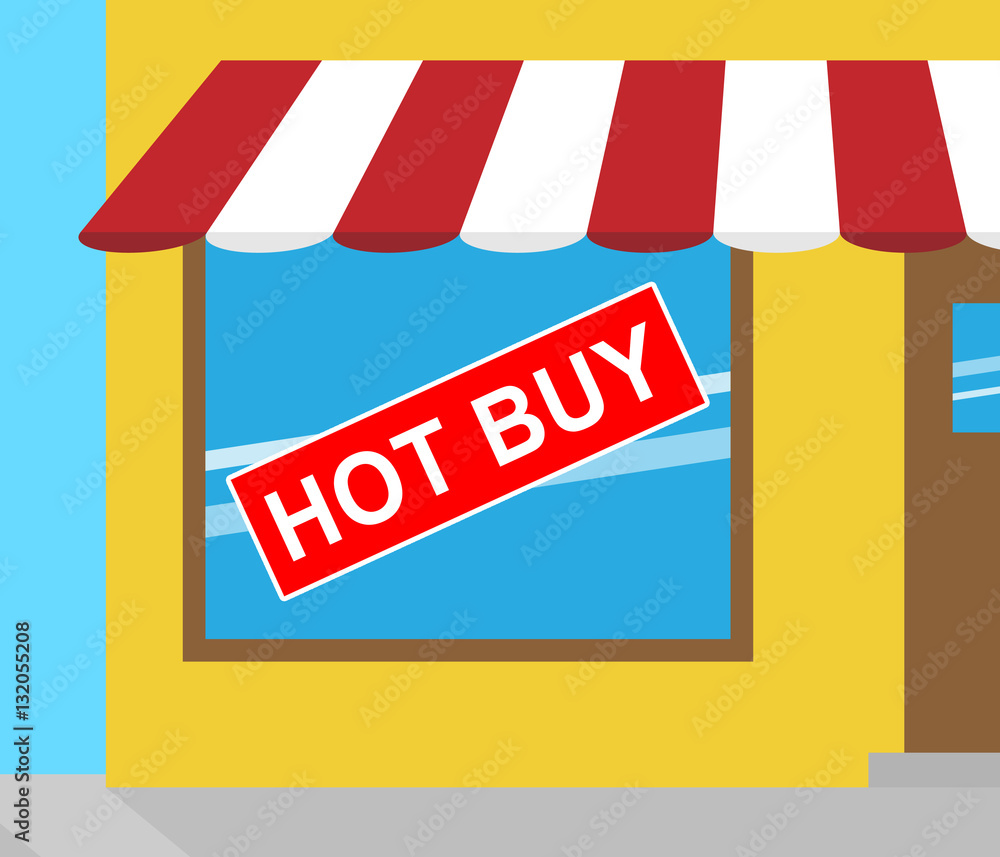 Hot Buy Sign Showing Cheap Bargains 3d Illustration Hot Buy Sign Showing Cheap Bargains 3d Illustration