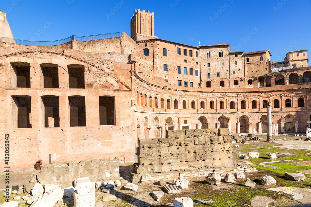 Rome, Italy. Trajan Market ruins, 100 - 112 years AD
