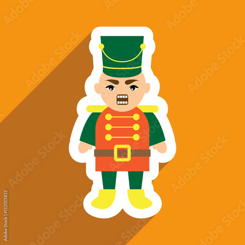 flat icon with long shadow Nutcracker boy