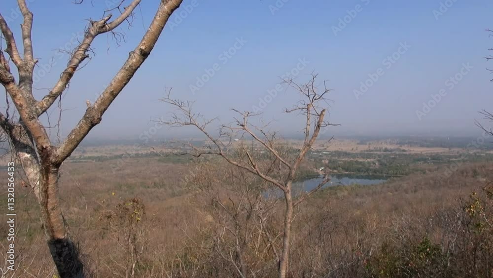 A panoramic view from the Khmer temple at Phanom Rung Historical Park.