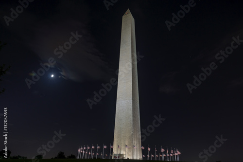 Moonlit Washington Monument
