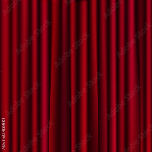Red curtains background. Vector Illustration