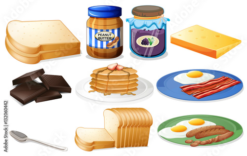 Breakfast set with bread and jam
