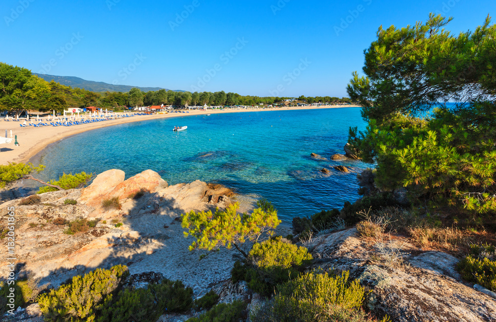 Summer morning Platanitsi beach (Greece).