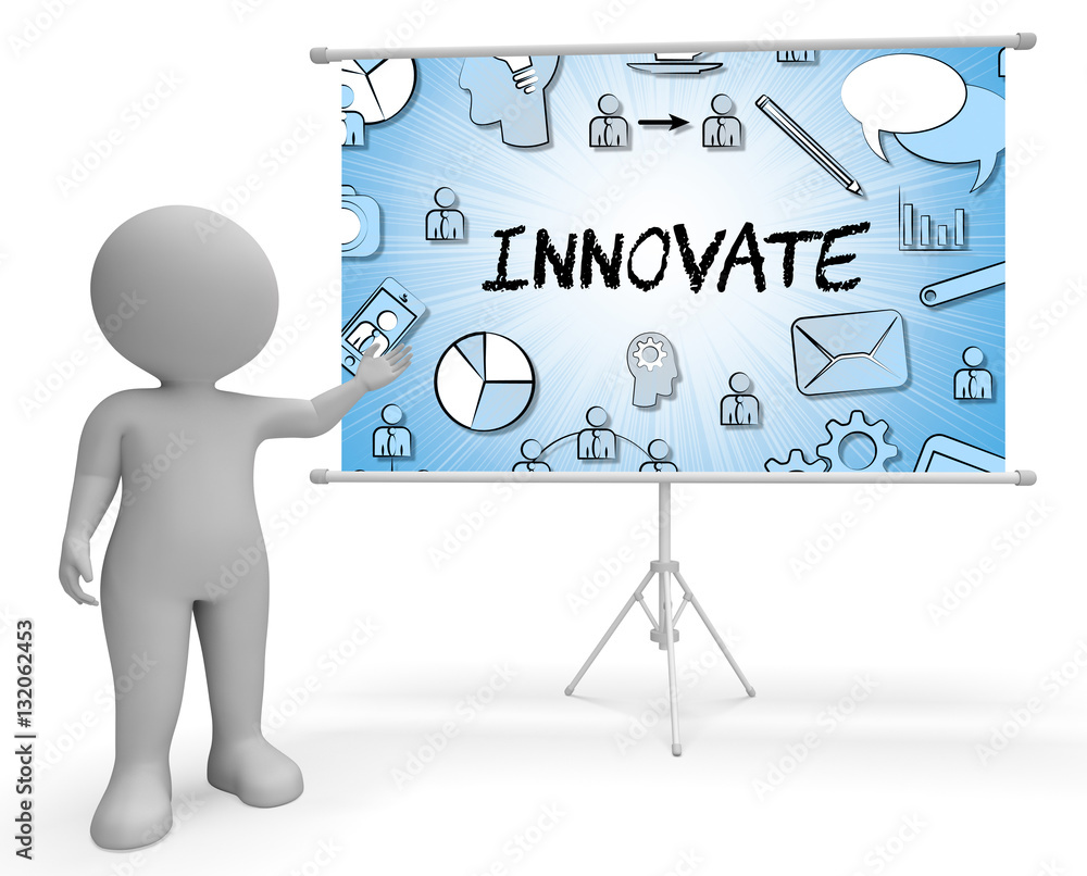Innovate Icons Means Innovating Creative 3d Illustration Innovate Icons Means Innovating Creative 3d Illustration
