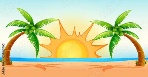 Ocean scene at sunrise