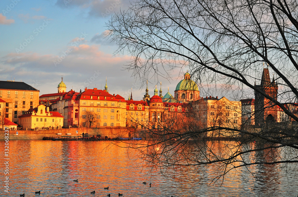 Fototapeta premium Prague city at sunset