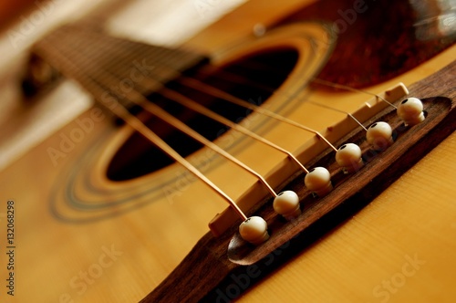 detail of spanish guitar strings