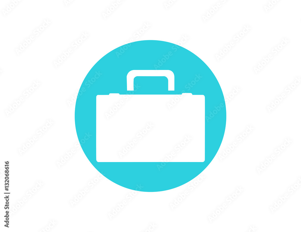 Vector white flat briefcase icon Vector white flat briefcase icon