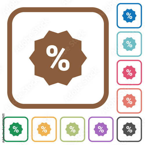Discount sticker simple icons