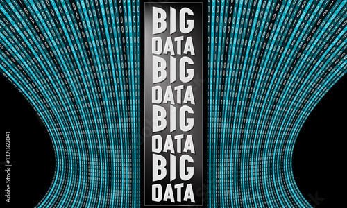Futuristic vector backdrop and binary code and the words big dat