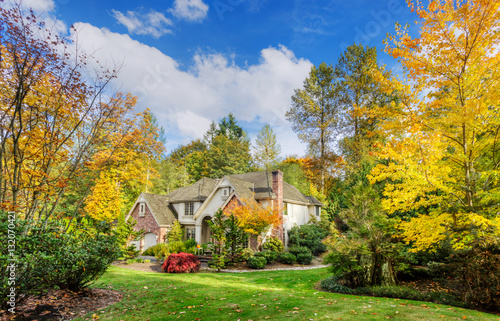 Suburban home in autumn sunshine © Jo Ann Snover