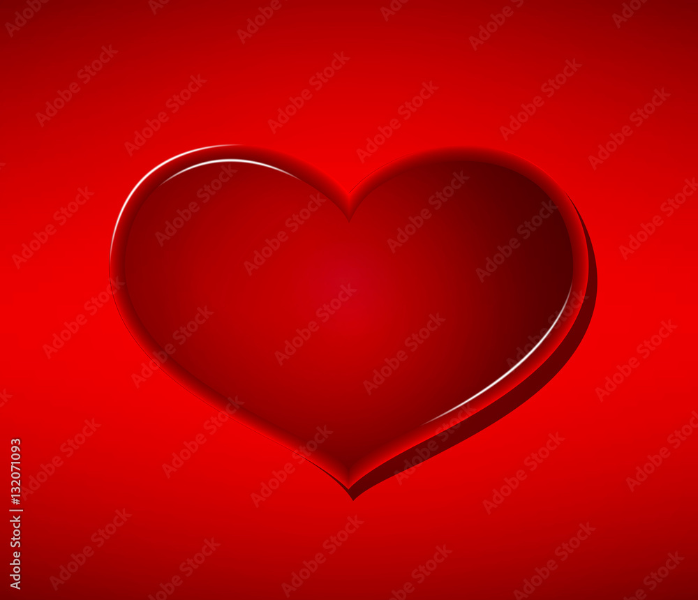 Glass heart on red background Valentine's Day Glass heart on red background Valentine's Day
