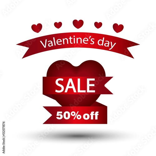 Happy Valentines Day Flyer. Template for creating Advertising Banners, Brochures, Booklets, Posters, Sales leaflets, Sale Flyers Discount. Valentines Day Background