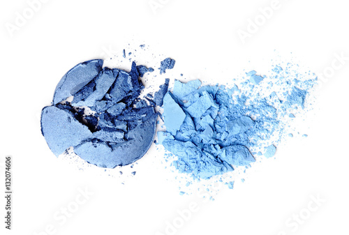 Make-up - blue crushed eyeshadow isolated on white background