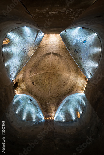 Inside the Water Reservoir of Nooshabad (Nushabad) underground city called Ouee in Iran photo