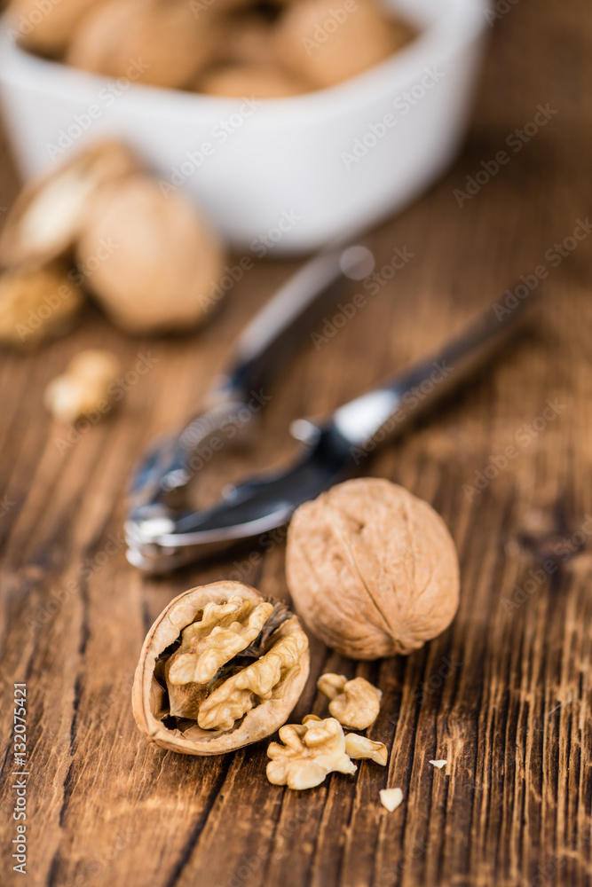 Portion of Whole Walnuts (selective focus)