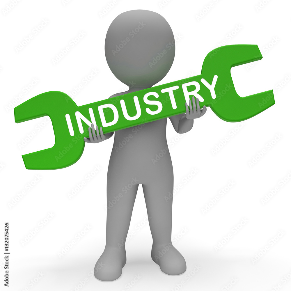 Industry Spanner Means Industrial Production 3d Rendering Industry Spanner Means Industrial Production 3d Rendering