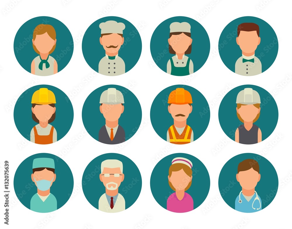 Set icon character builder. Vector flat illustration Set icon character builder. Vector flat illustration