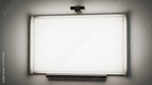 interactive whiteboard with a multimedia projector 3d illustrati