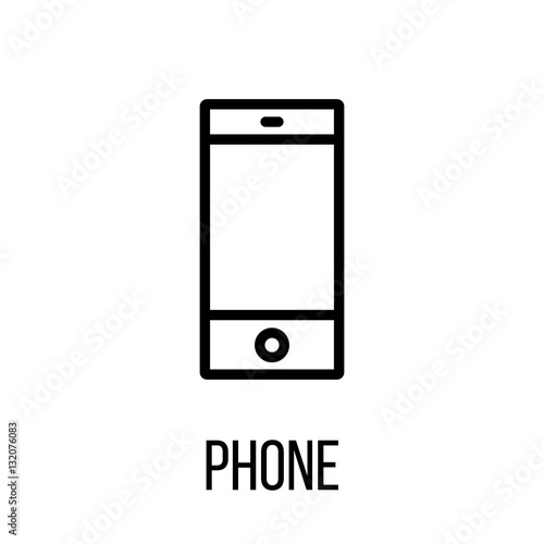 Phone icon or logo in modern line style. High quality black outline pictogram for web site design and mobile apps. Vector illustration on a white background.