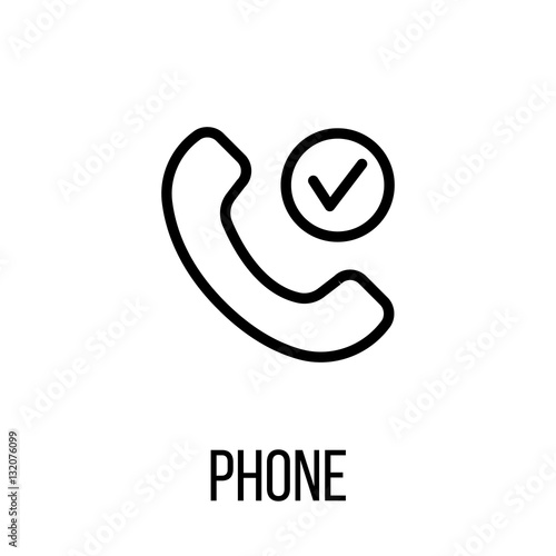 Phone icon or logo in modern line style. High quality black outline pictogram for web site design and mobile apps. Vector illustration on a white background.