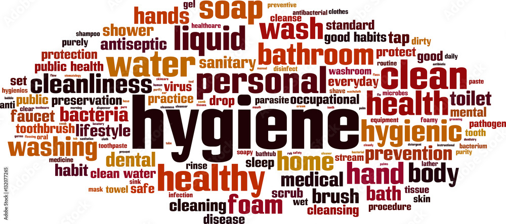 Hygiene word cloud concept. Vector illustration
